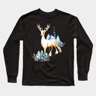 Wonderful fantasy animal in a winter landscape Long Sleeve T-Shirt